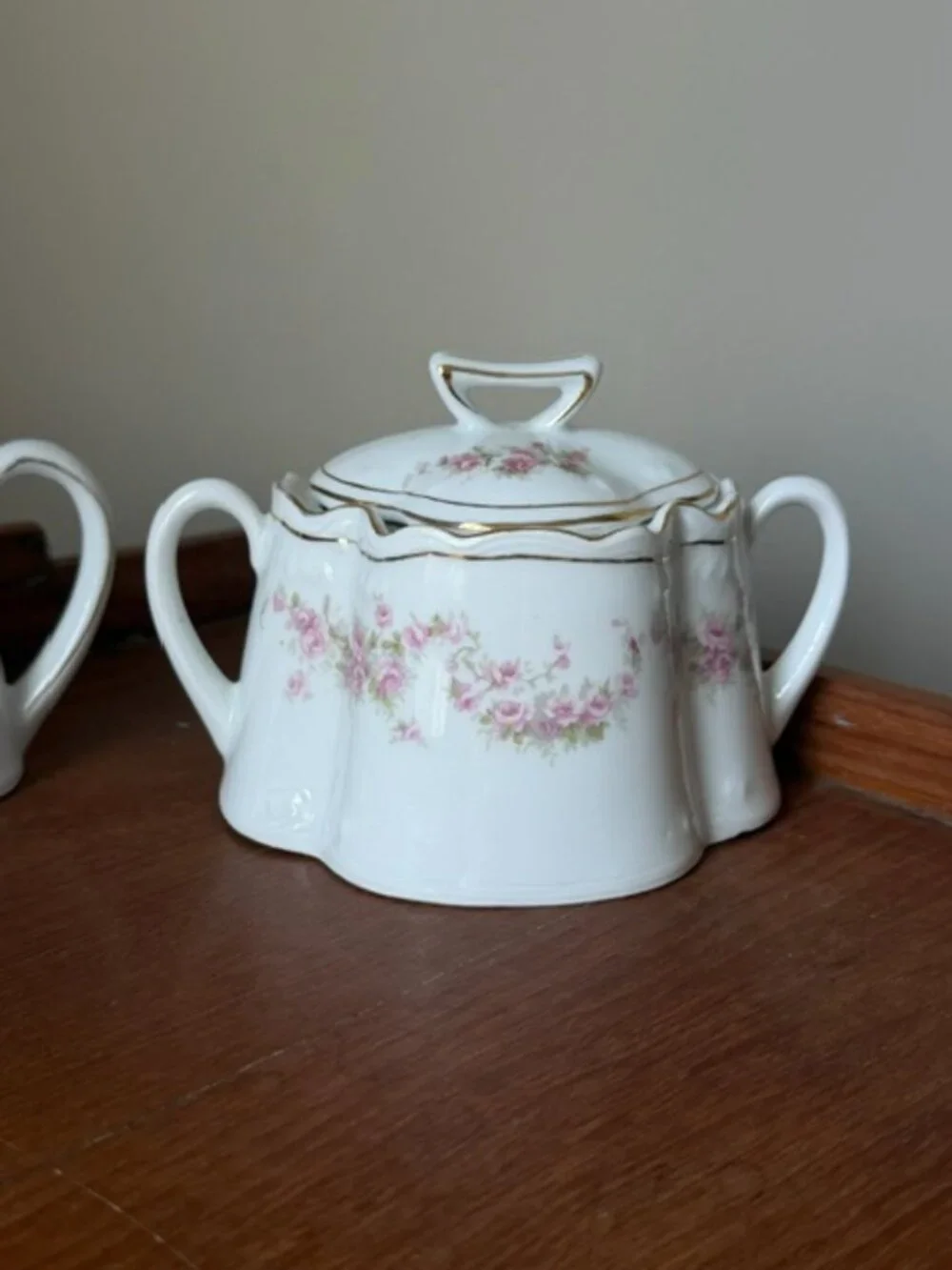Vintage Sugar Bowl and Creamer Set